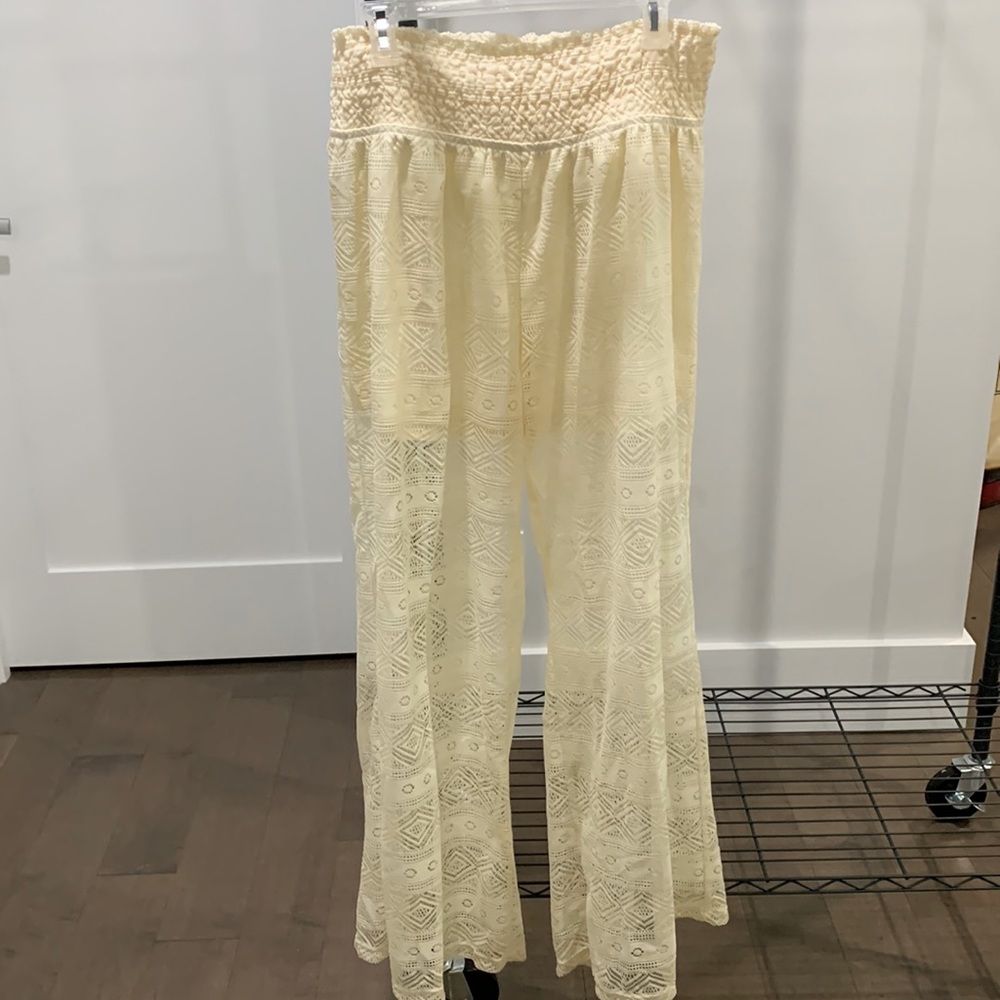 Xhilaration, cream lace pants, with stretchy waistband, size: XXL
